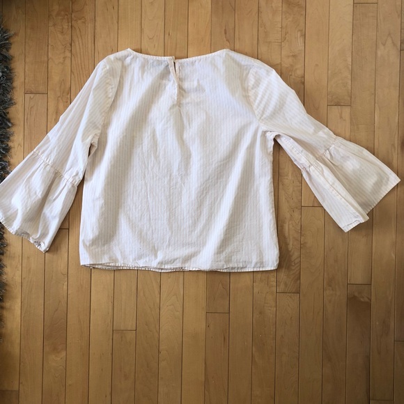 🍭🍬Madewell Pink and White Striped Bell-Sleeved Blouse - Picture 4 of 4